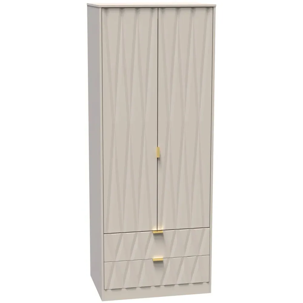 Diamond 2 Door 2 Drawer Tall Double Wardrobe - Kashmir