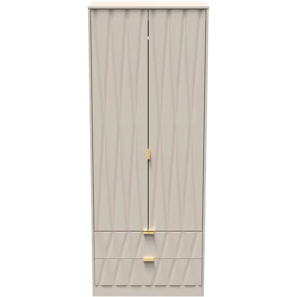 Diamond 2 Door 2 Drawer Tall Double Wardrobe - Kashmir