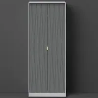 Diamond 2 Door Tall Double Wardrobe - Matt Shadow Grey
