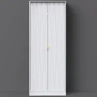 Diamond 2 Door Tall Double Wardrobe - White