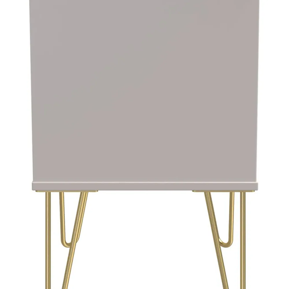 Diamond 2 Drawer Bedside Table - Cream