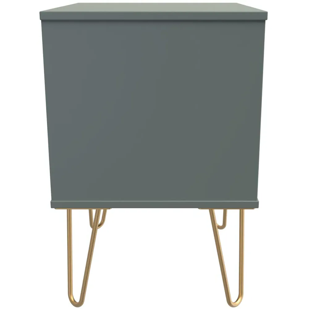 Diamond 2 Drawer Bedside Table - Green