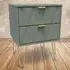 Diamond 2 Drawer Bedside Table - Green