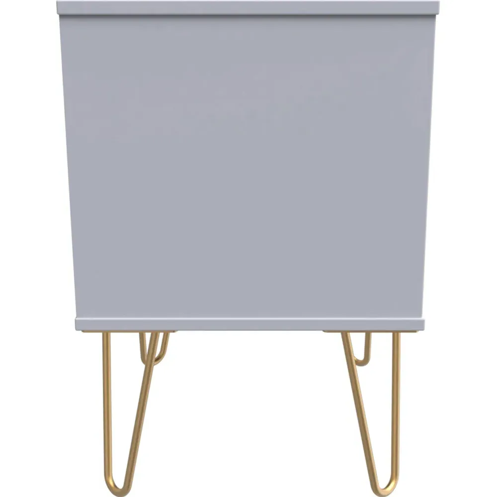 Diamond 2 Drawer Bedside Table - Grey