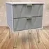 Diamond 2 Drawer Bedside Table - Grey