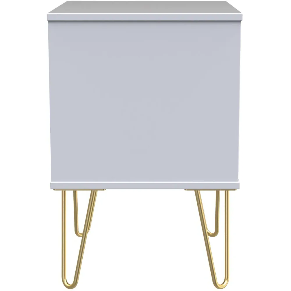 Diamond 2 Drawer Bedside Table - White