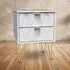 Diamond 2 Drawer Bedside Table - White