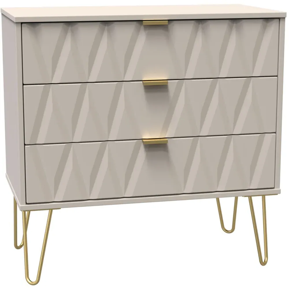 Diamond 3 Drawer Chest of Drawers - Kashmir