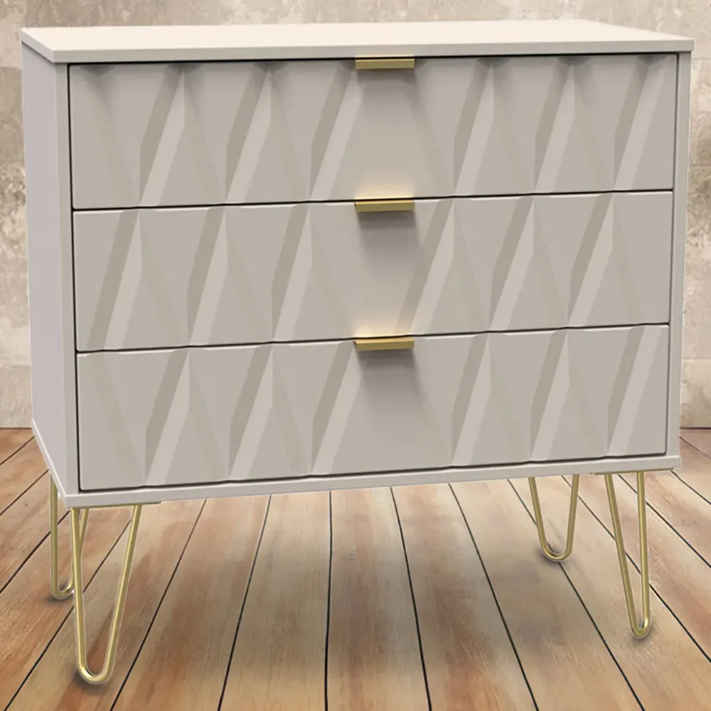 Diamond 3 Drawer Chest of Drawers - Kashmir