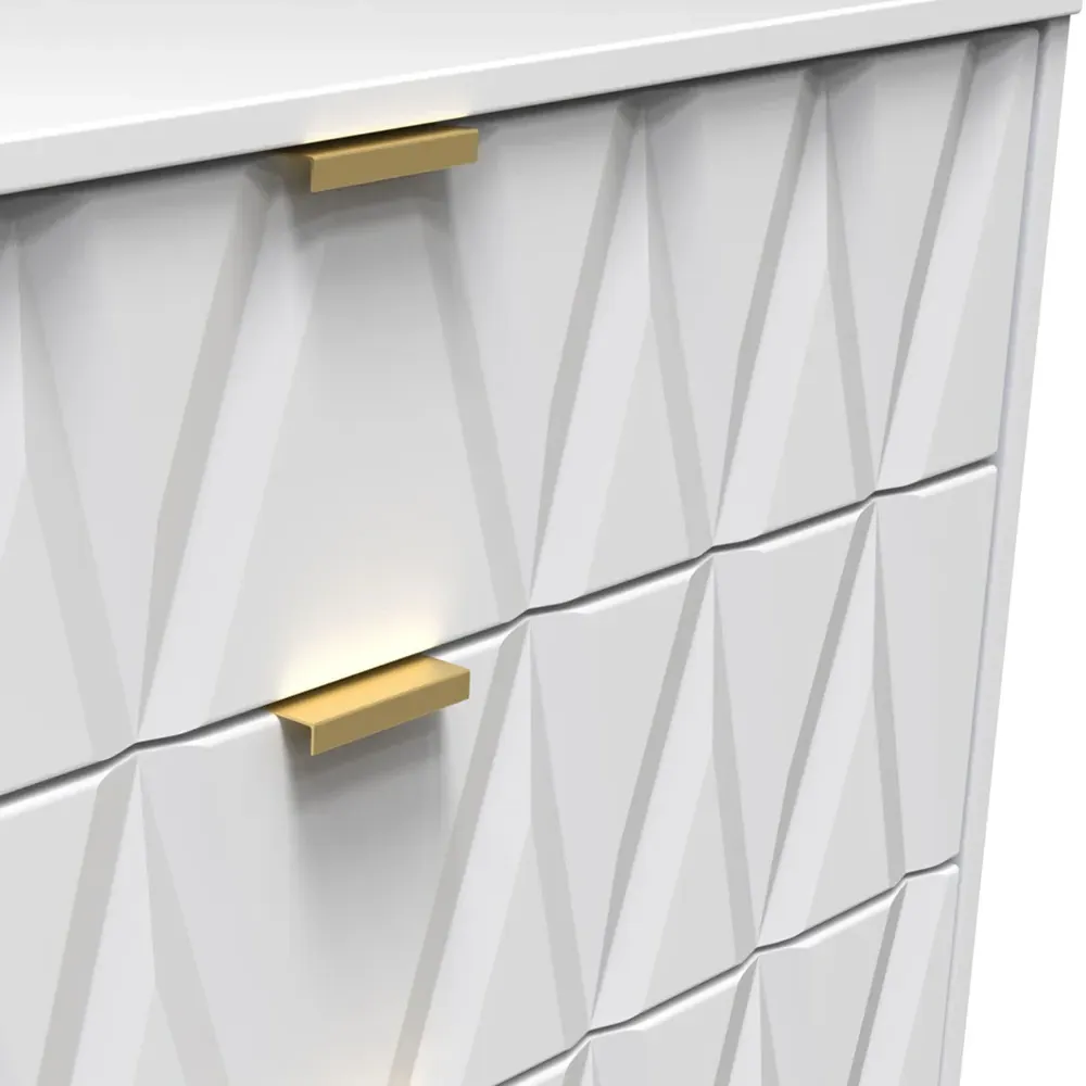 Diamond 3 Drawer Chest of Drawers - White