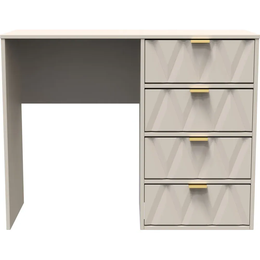 Diamond 4 Drawer Vanity Desk - Cream