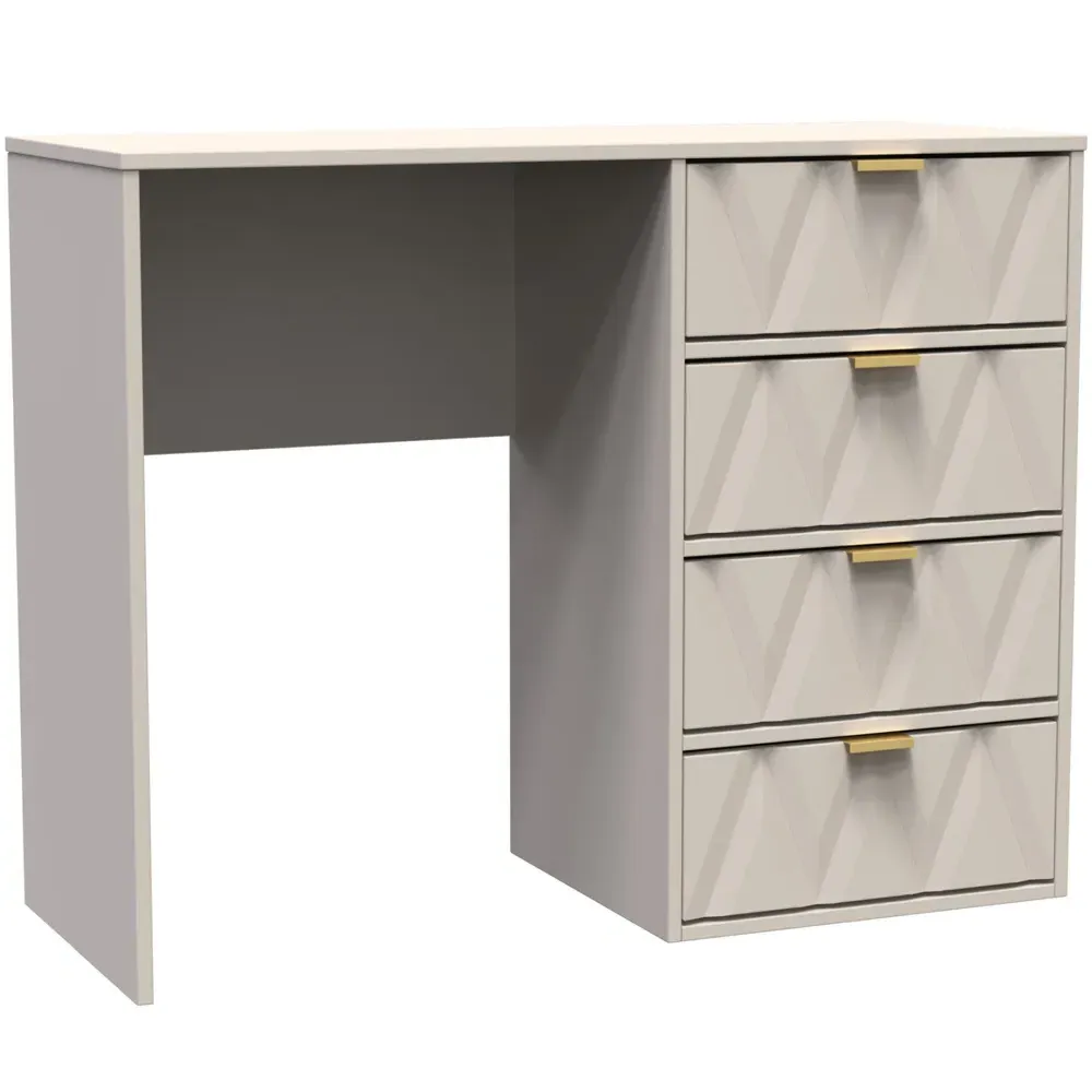 Diamond 4 Drawer Vanity Desk - Cream