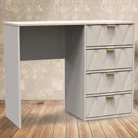 Diamond 4 Drawer Vanity Desk - Cream