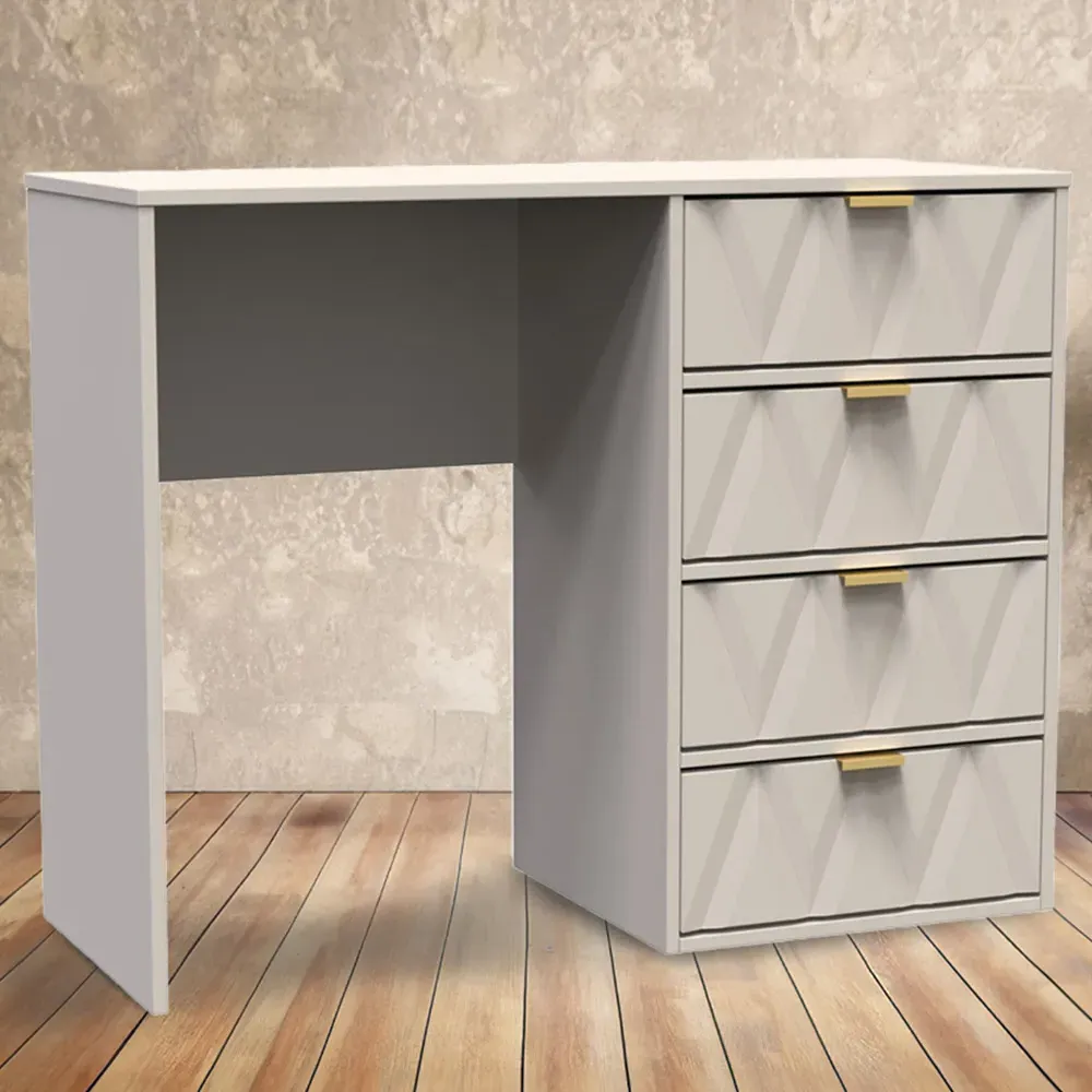 Diamond 4 Drawer Vanity Desk - Cream image