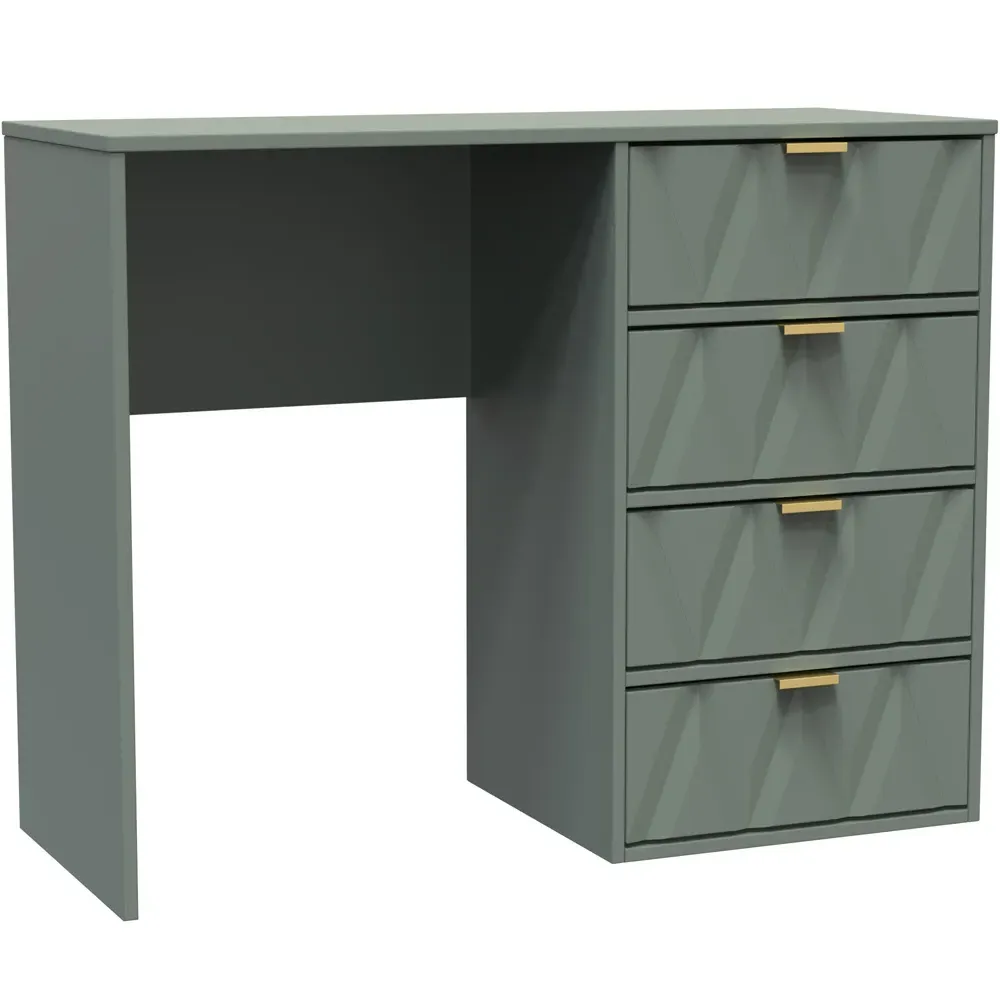 Diamond 4 Drawer Vanity Desk - Green