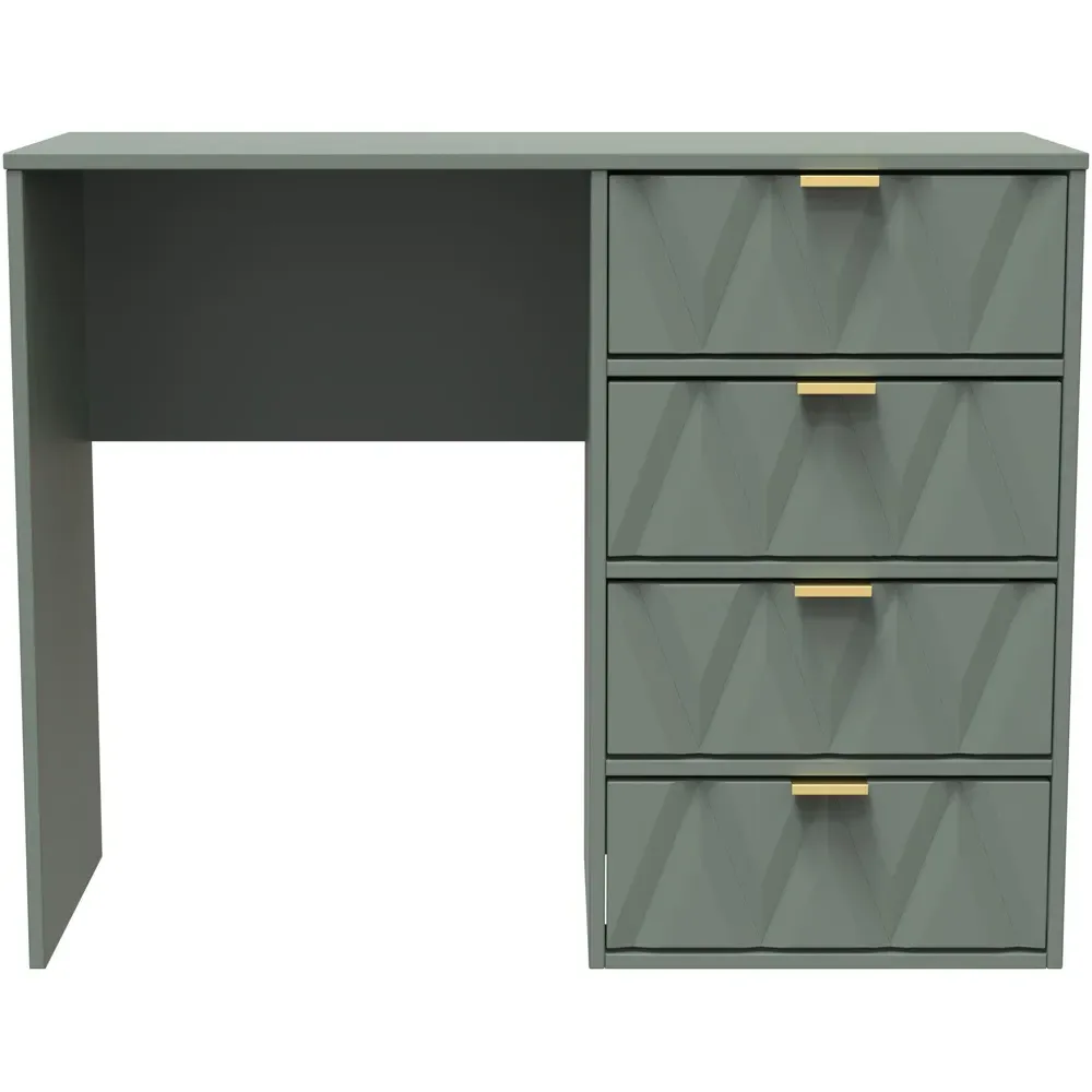 Diamond 4 Drawer Vanity Desk - Green