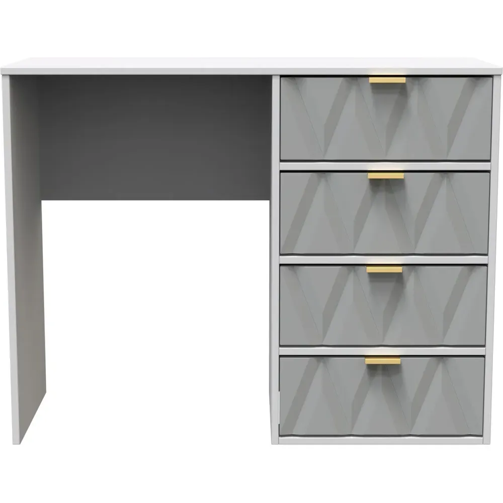 Diamond 4 Drawer Vanity Desk - Grey