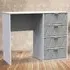 Diamond 4 Drawer Vanity Desk - Grey