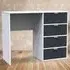 Diamond 4 Drawer Vanity Desk - White