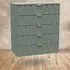 Diamond 5 Drawer Chest of Drawers - Green
