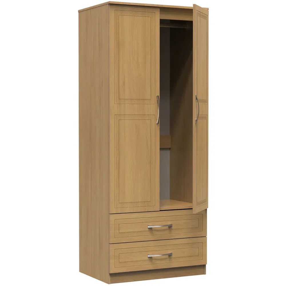 Dorset 2 Door 2 Drawer Wardrobe - Oak