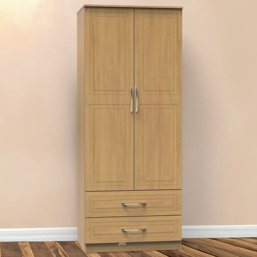 Dorset 2 Door 2 Drawer Wardrobe - Oak