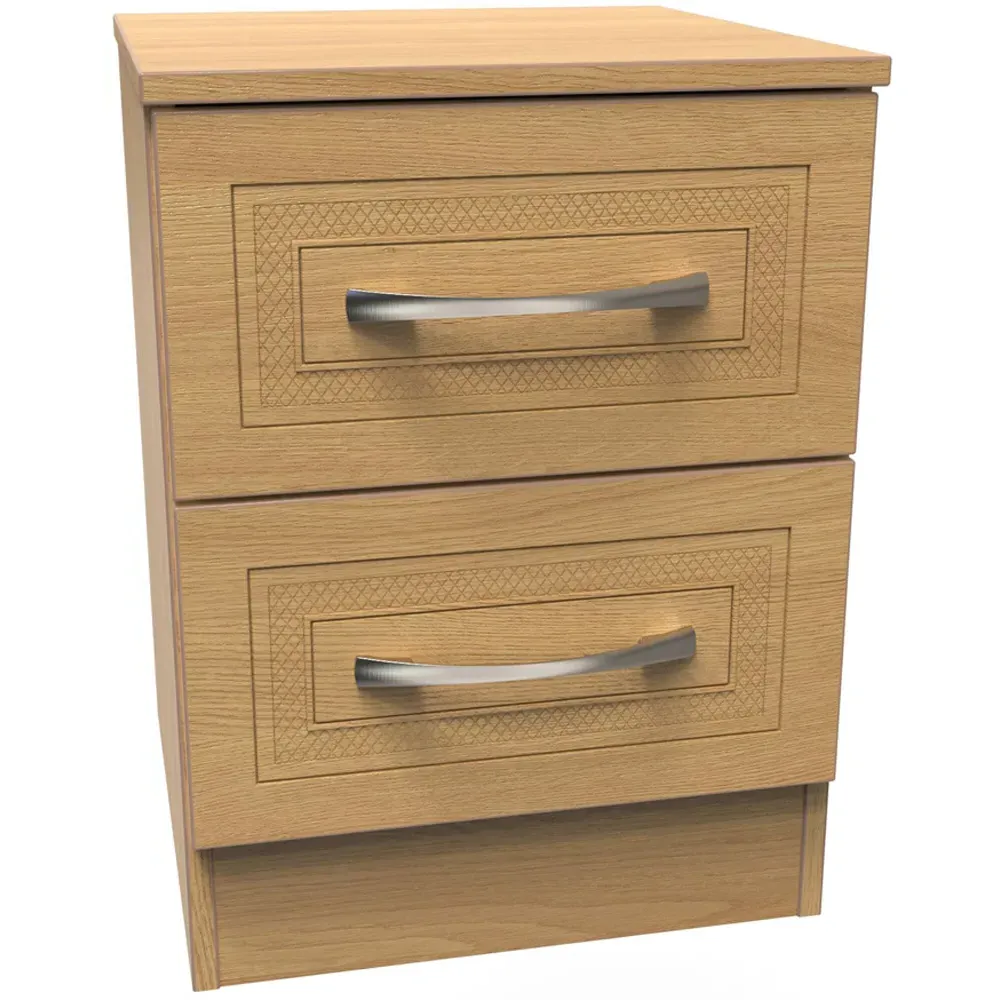 Dorset 2 Drawer Bedside Cabinet - Oak