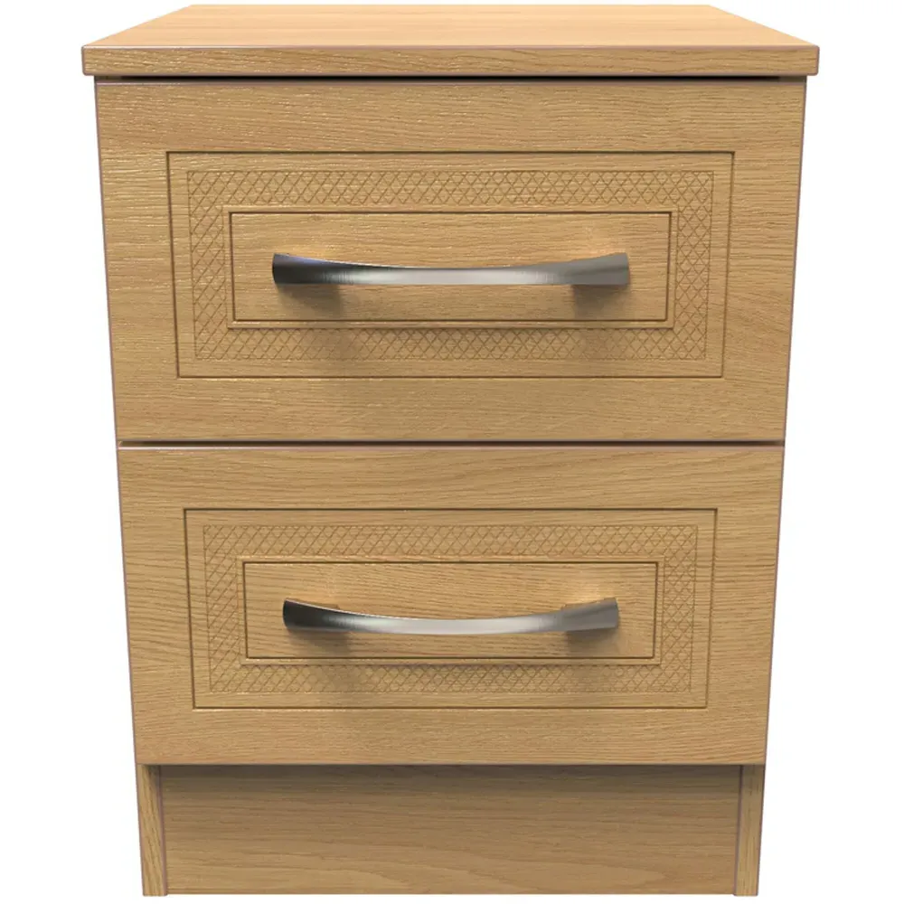 Dorset 2 Drawer Bedside Cabinet - Oak
