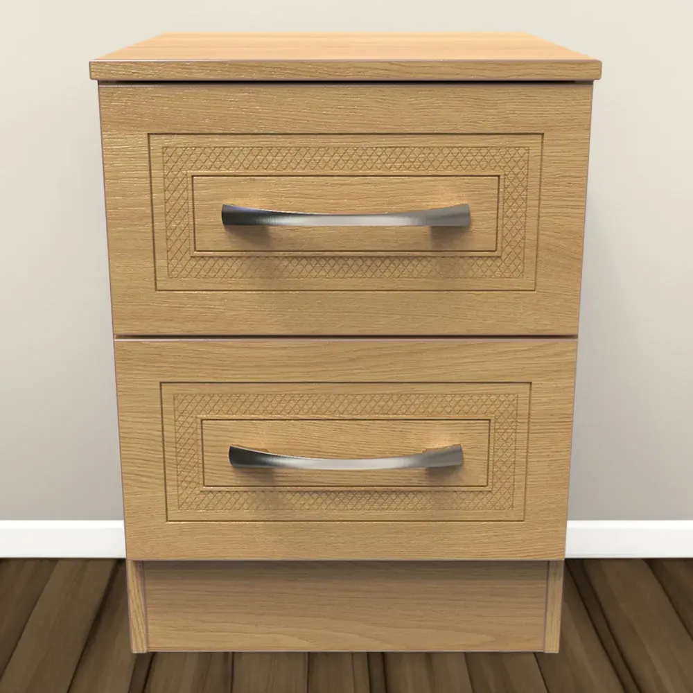 Dorset 2 Drawer Bedside Cabinet - Oak image