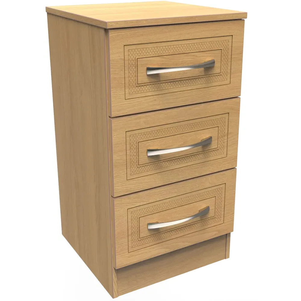 Dorset 3 Drawer Bedside Cabinet - Oak