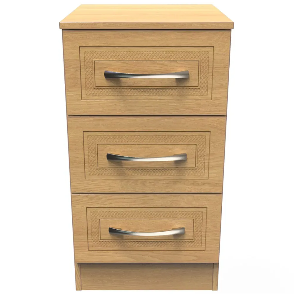 Dorset 3 Drawer Bedside Cabinet - Oak