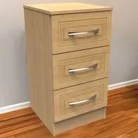 Dorset 3 Drawer Bedside Cabinet - Oak