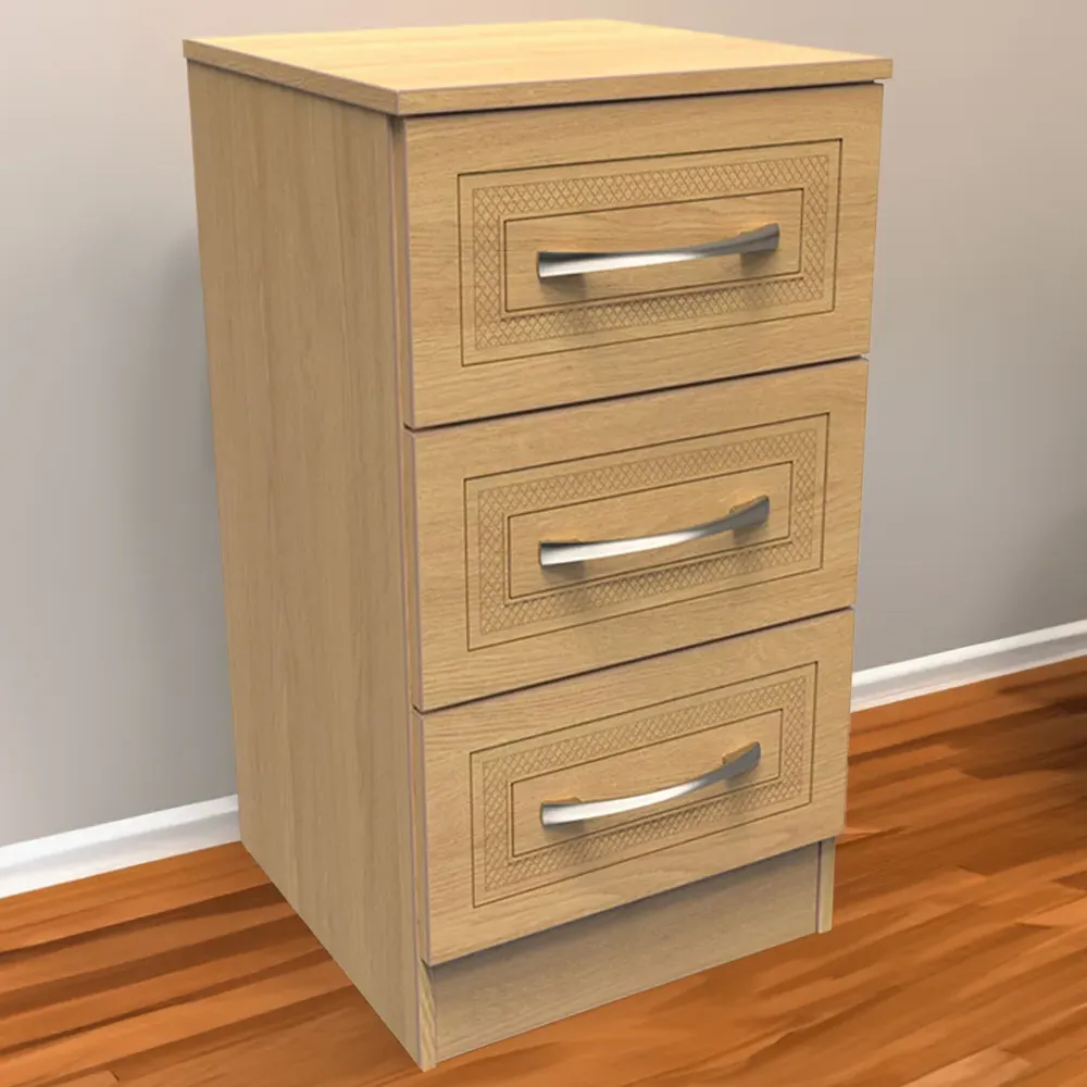 Dorset 3 Drawer Bedside Cabinet - Oak