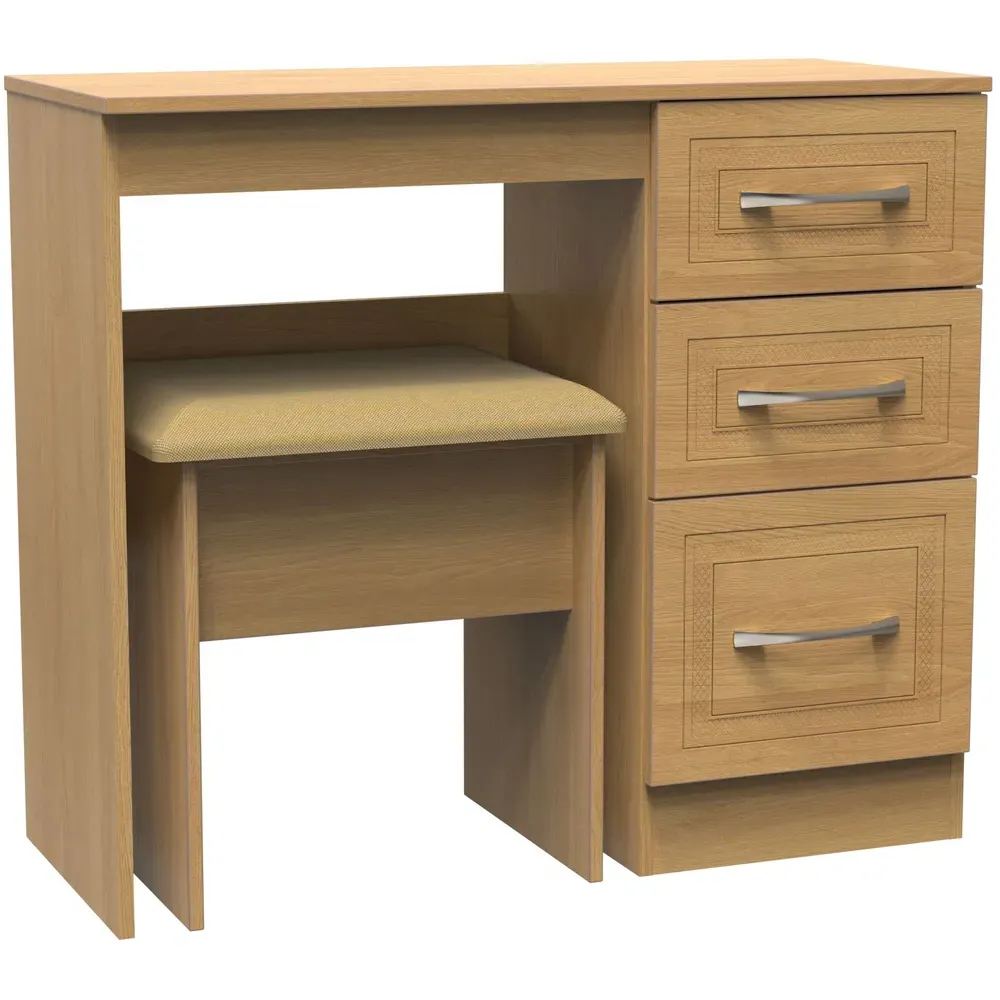 Dorset 3 Drawer Dressing Table Set - Oak