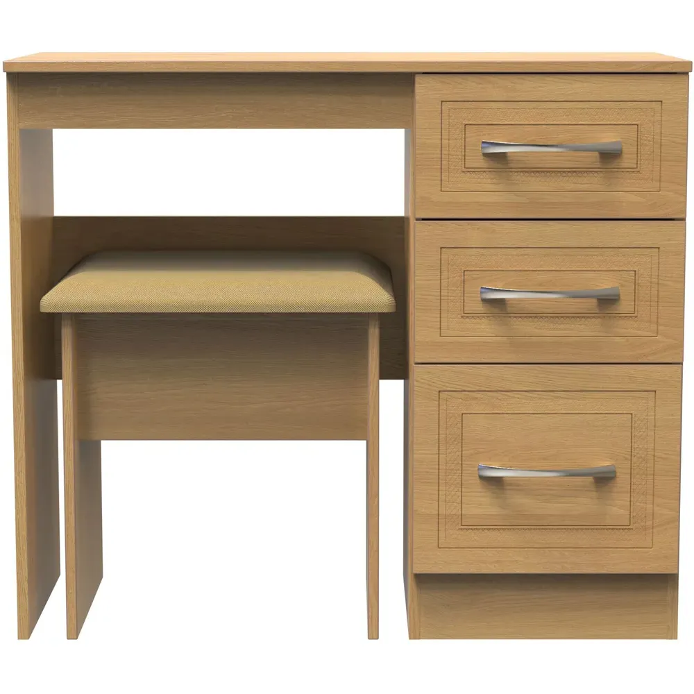 Dorset 3 Drawer Dressing Table Set - Oak