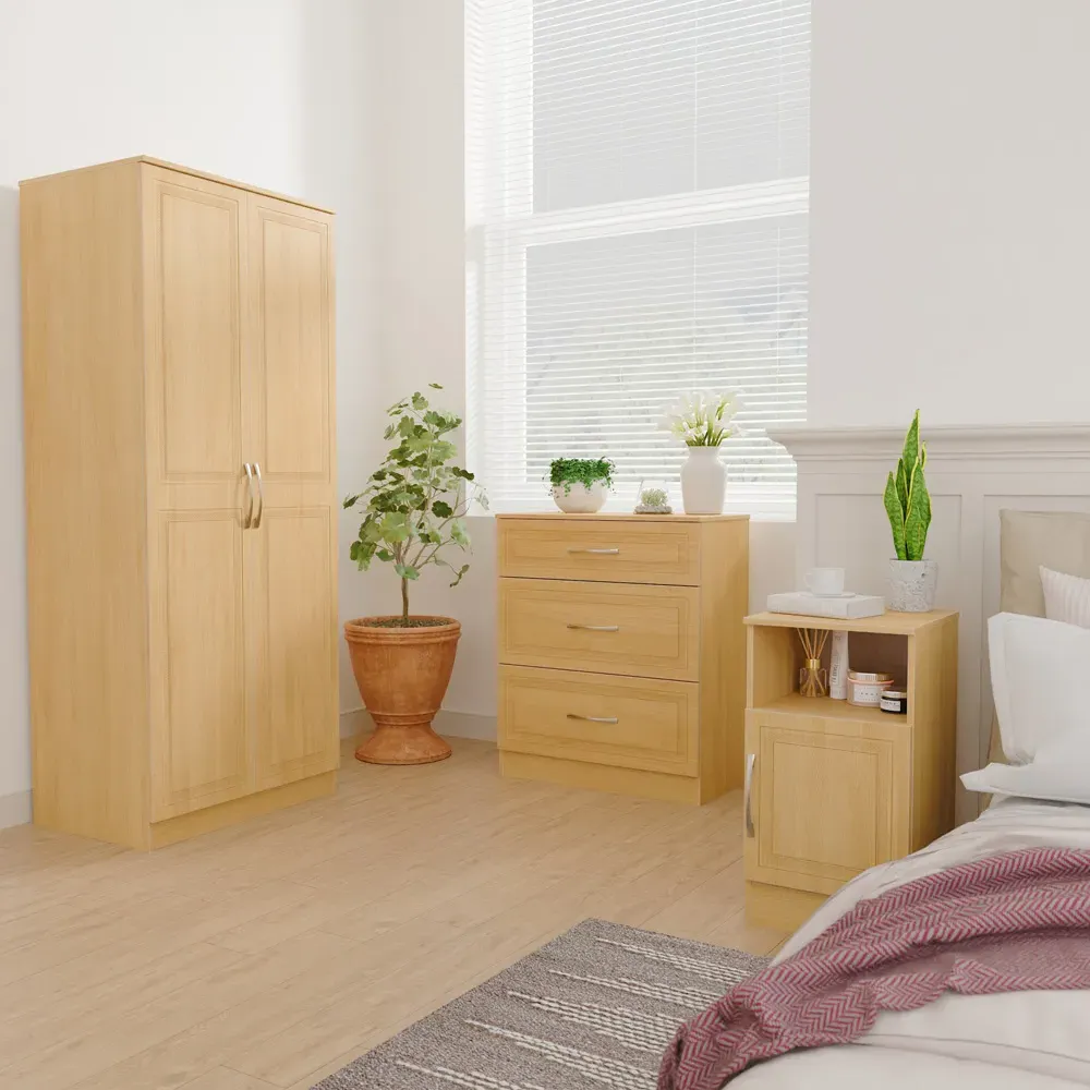 Dorset 3 Piece Bedroom Furniture Set - Oak
