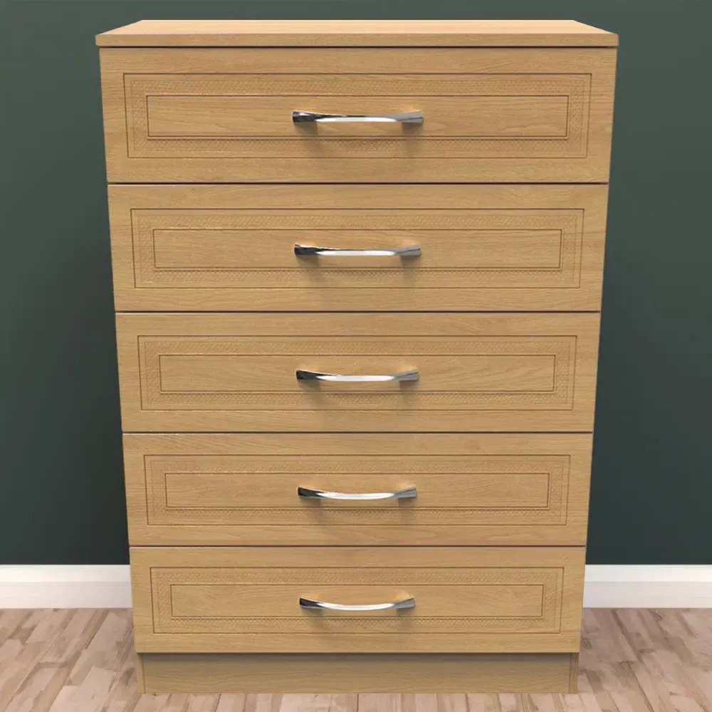 Dorset 5 Drawer Chest of Drawers - Oak