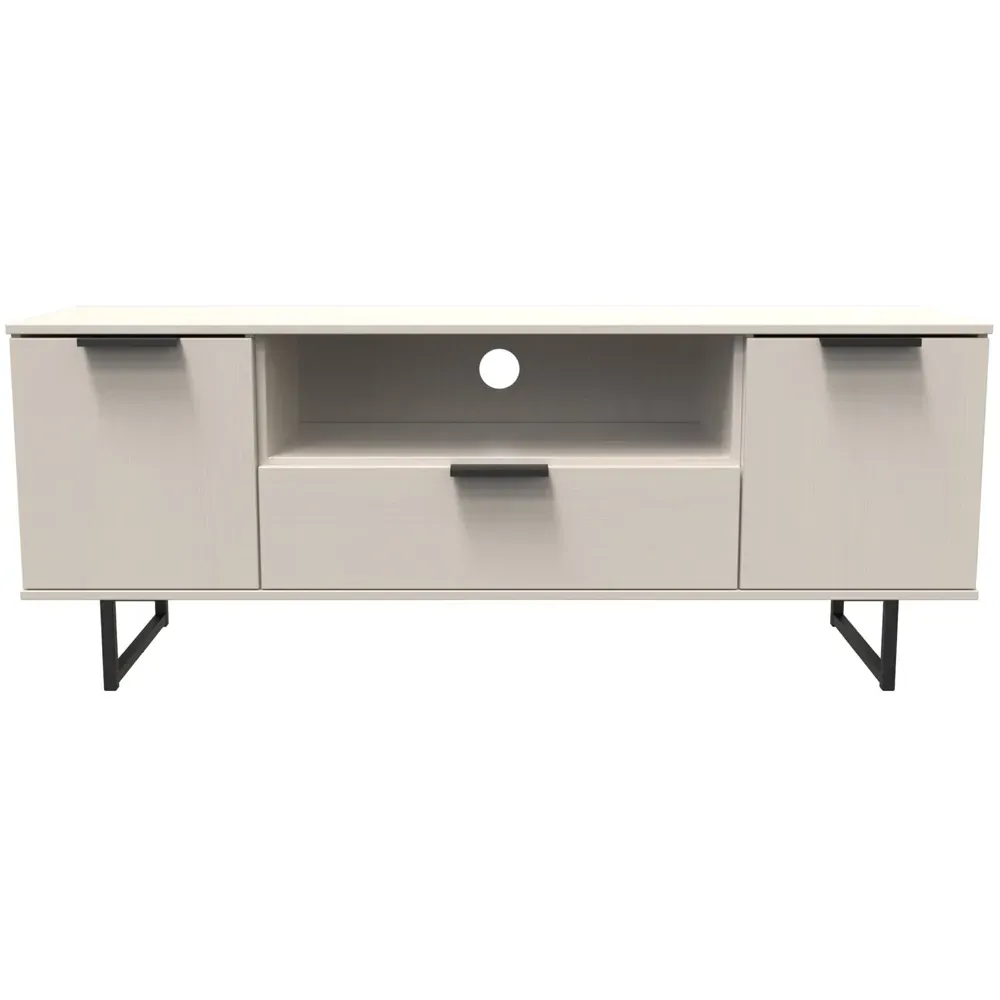 Hong Kong 2 Door Media Unit with Drawer - Cream