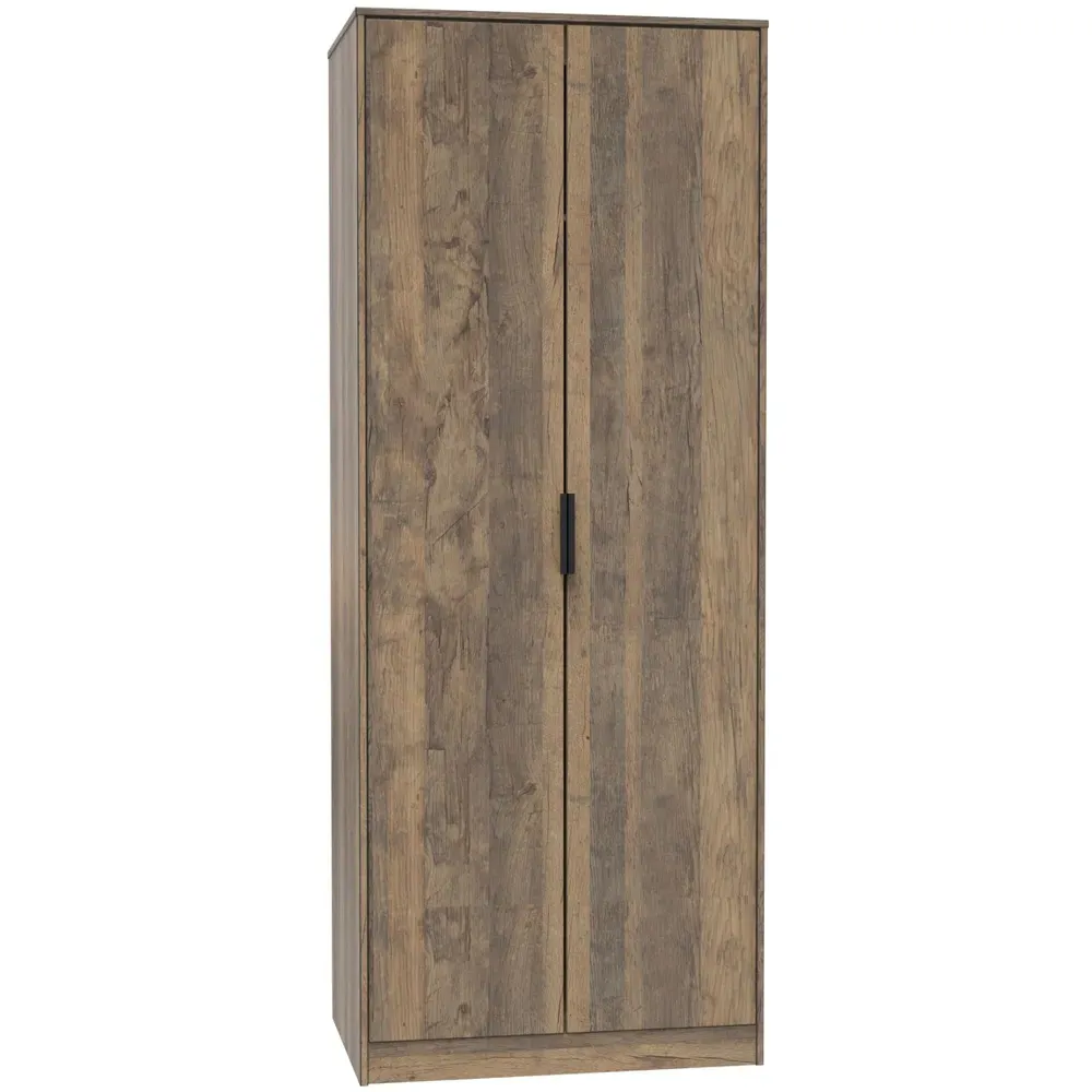 Hong Kong 2 Door Tall Wardrobe - Brown