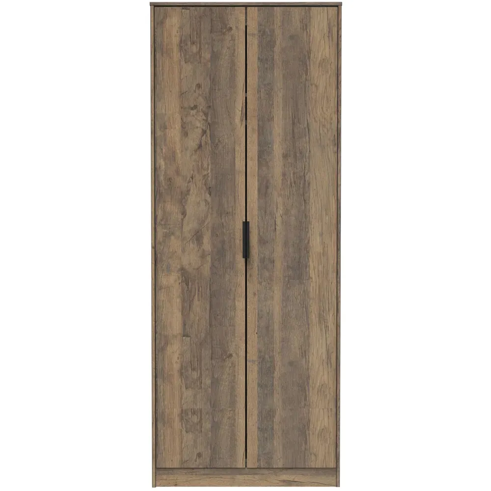 Hong Kong 2 Door Tall Wardrobe - Brown