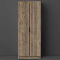 Hong Kong 2 Door Tall Wardrobe - Brown