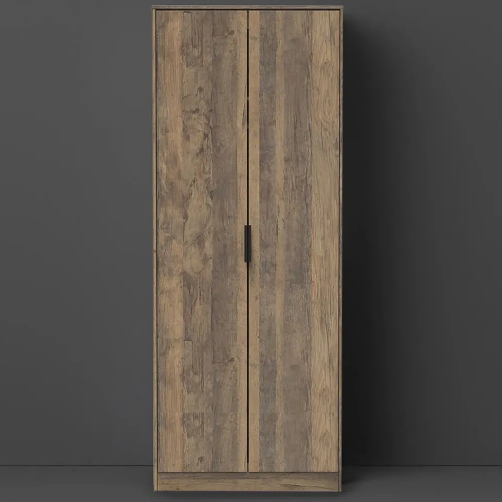Hong Kong 2 Door Tall Wardrobe - Brown