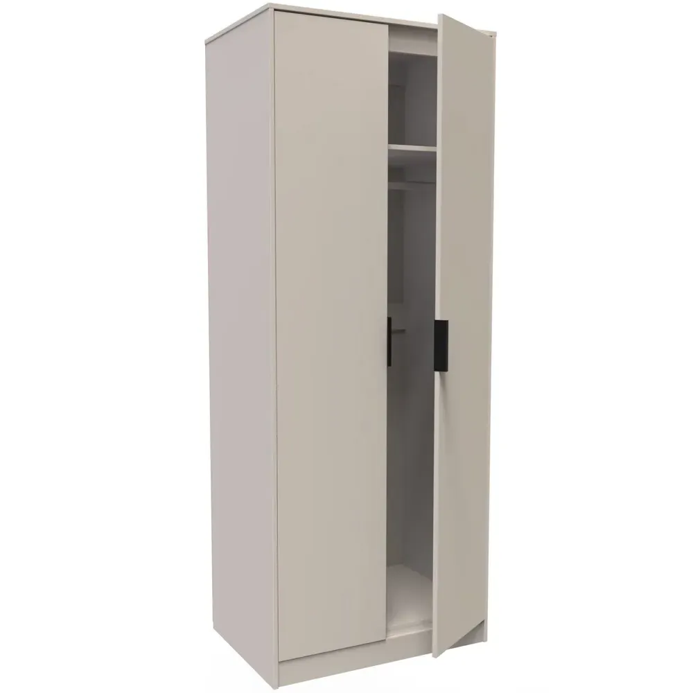 Hong Kong 2 Door Tall Wardrobe - Cream