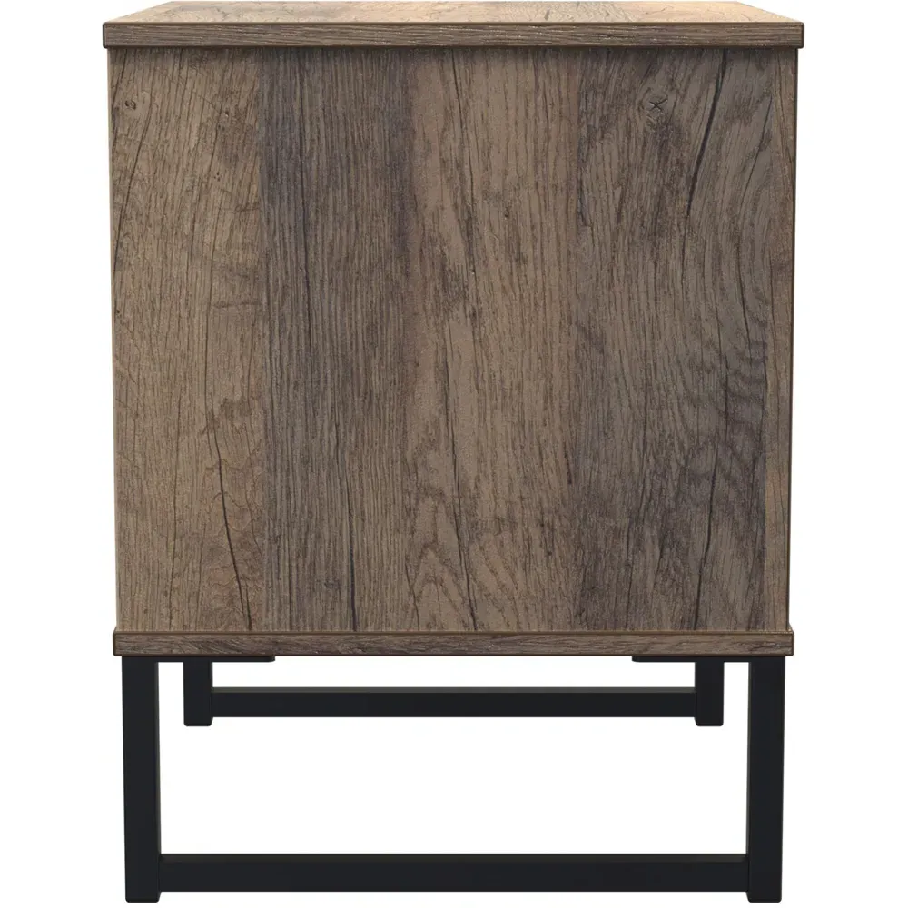 Hong Kong 2 Drawer Bedside Table - Brown, Vintage Oak
