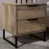 Hong Kong 2 Drawer Bedside Table - Brown, Vintage Oak