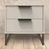 Hong Kong 2 Drawer Bedside Table - Cream, Kashmir Ash