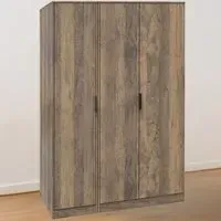 Hong Kong 3 Door Tall Wardrobe - Brown, Oak