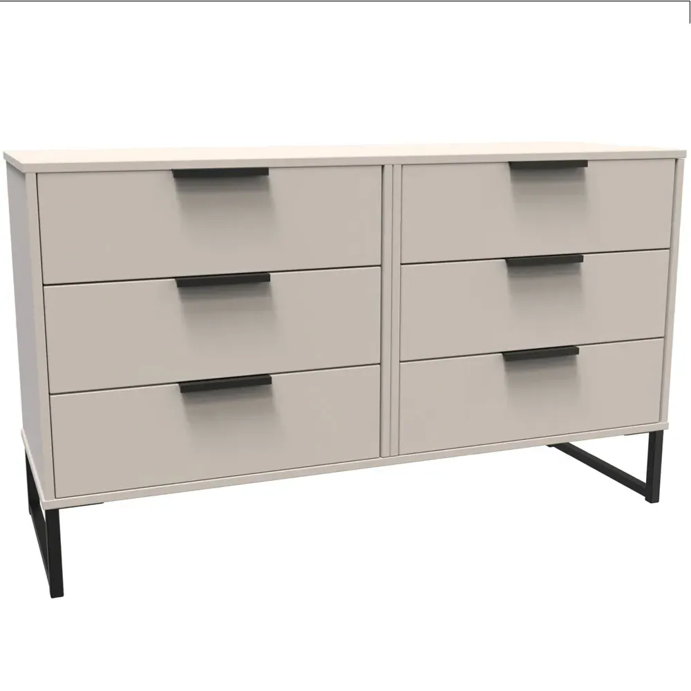 Hong Kong 6 Drawer Chest of Drawers - Cream