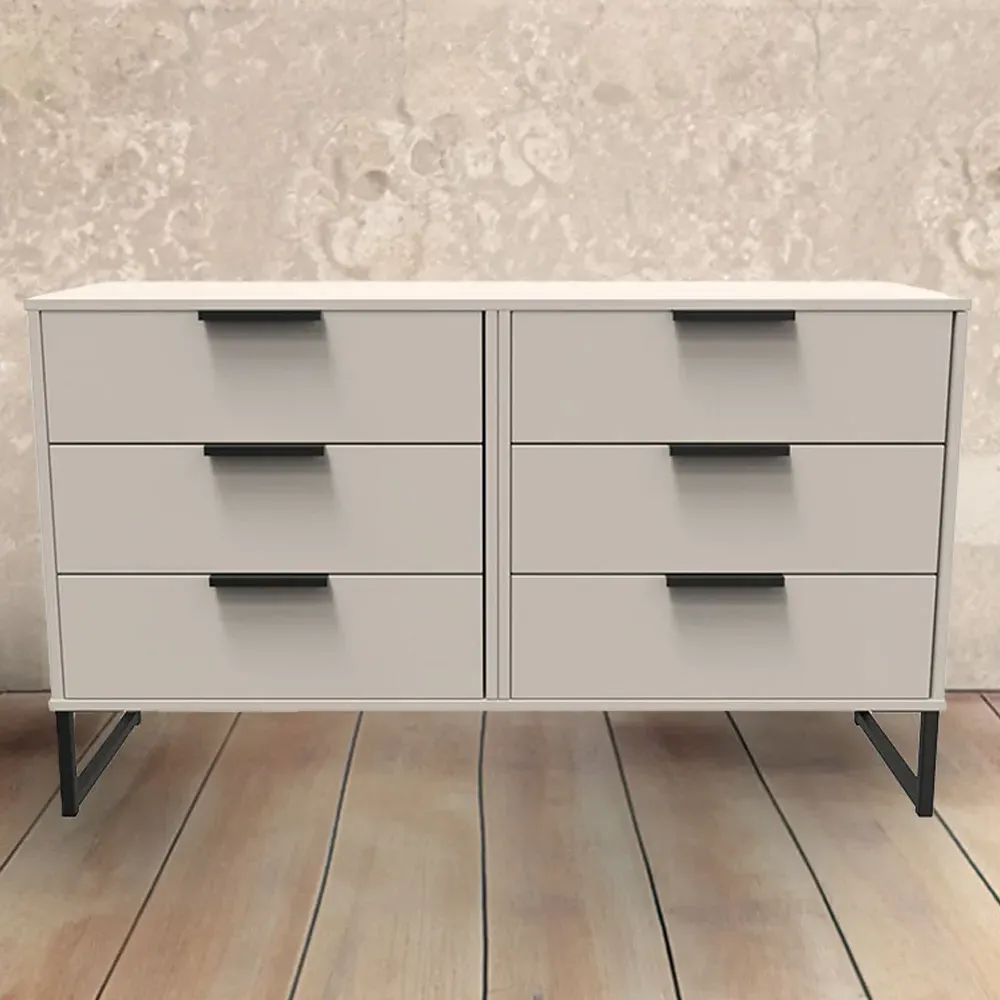 Hong Kong 6 Drawer Chest of Drawers - Cream