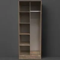 Hong Kong Tall Open Wardrobe - Brown